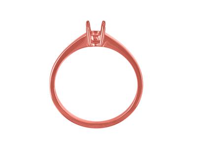 Solitario 4 Garras Para Piedra De 3,40 mm, Montura Plana, Oro Rojo 18k5n, Tamaño 69 - Imagen Estandar - 2
