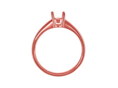 Solitario 4 Garras Para Piedra De 4,60 mm, Cuerpo Plano, Oro Rojo 18k 5n, Tamaño 65 - Imagen Estandar - 2