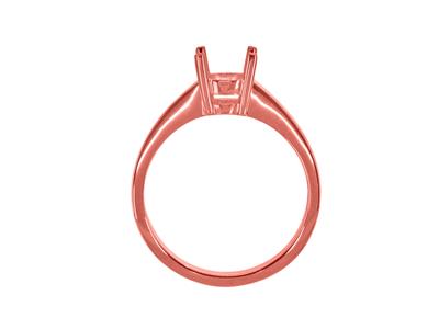 Solitario 4 Garras Para Piedra De 6 mm, Cuerpo Plano, Oro Rojo 18k 5n,tamaño 58 - Imagen Estandar - 2