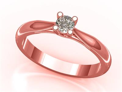 Solitario 4 Garras Cruzadas Para Piedra De 5 mm, Oro Rojo 18k, Tamaño 53. Ref. 03420 - Imagen Estandar - 2