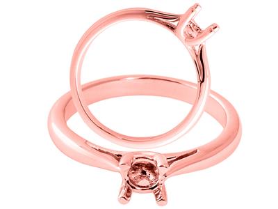Solitario 4 Garras Cruzadas Para Piedra De 6 mm, Oro Rojo 18k, Tamaño Tamaño 53. Árbitro. 03420 - Imagen Estandar - 3