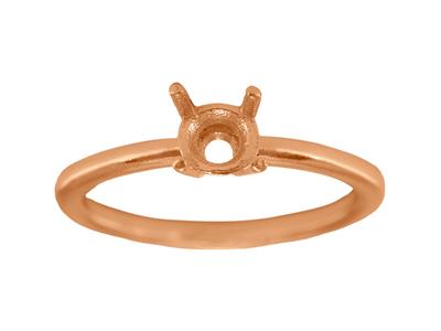 Solitario 4 Garras Para Piedra De 6,50mm, Cuerpo Abombado, Oro Rojo 18k5n, Tamaño 63