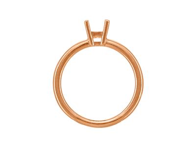 Solitario 4 Garras Para Piedra De 6,50 mm, Cuerpo Abombado, Oro Rojo 18k5n, Tamaño 63 - Imagen Estandar - 2