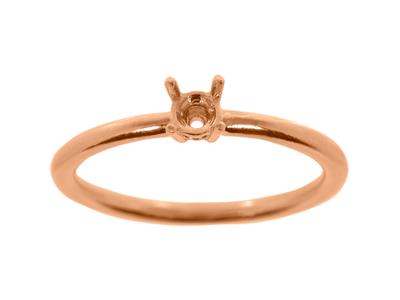 Solitario 4 Garras Para Piedra De 3,80mm, Cuerpo Abombado, Oro Rojo 18k 5n, Tamaño 63