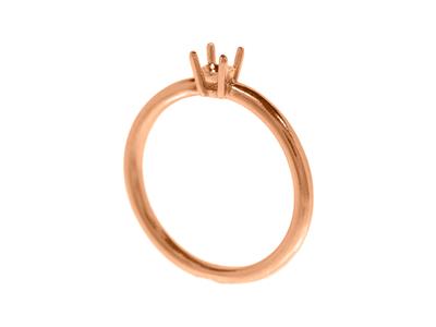 Solitario 4 Garras Para Piedra De 3,80 mm, Cuerpo Abombado, Oro Rojo 18k 5n, Tamaño 63 - Imagen Estandar - 3