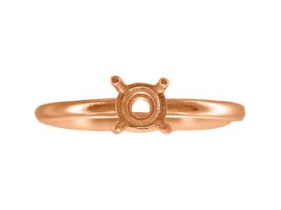 Solitario 4 Garras Para Piedra De 5,50 mm, Cuerpo Abombado, Oro Rojo 18k 5n, Tamaño 62 - Imagen Estandar - 4