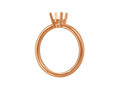 Solitario 4 Garras Para Piedra De 5,50 mm, Cuerpo Abombado, Oro Rojo 18k 5n, Tamaño 63 - Imagen Estandar - 3