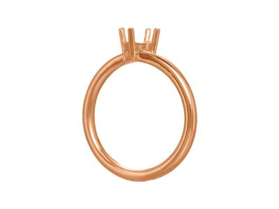 Solitario 4 Garras Desplazadas Parapiedra De 5 Mm, Cuerpo Abovedado, Oro Rojo 5n De 18 K, Tamaño 69 - Imagen Estandar - 3