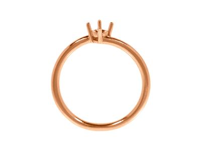 Solitario 4 Garras Desplazadas Parapiedra De 3,40 Mm, Cuerpo Abovedad O, Oro Rojo 5n De 18 K, Tamaño 69 - Imagen Estandar - 2
