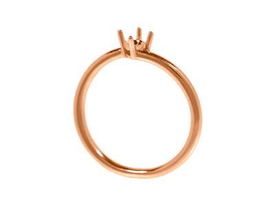 Solitario 4 Garras Desplazadas Parapiedra De 4,20 Mm, Cuerpo Abovedad O, Oro Rojo 5n De 18 K, Tamaño 64 - Imagen Estandar - 3
