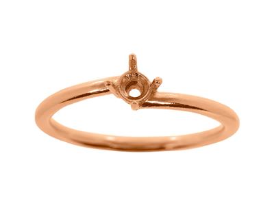 Solitario 4 Garras Desplazadas Parapiedra De 4,20 Mm, Cuerpo Abovedad O, Oro Rojo 5n De 18 K, Tamaño 69