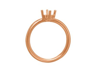 Solitario 4 Garras Desplazadas Parapiedra De 6 Mm, Cuerpo Abovedado, Oro Rojo 5n De 18 K, Tamaño 60 - Imagen Estandar - 2