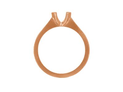 Solitario Engaste De Medio Chatón Para Piedra De 5 Mm, Cuerpo Plano, Oro Rojo 5n De 18 K, Tamaño 48 - Imagen Estandar - 2