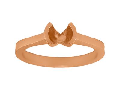 Solitario Engaste De Medio Chatn Para Piedra De 5 Mm, Cuerpo Plano, Oro Rojo 5n De 18 K, Tamaño 69