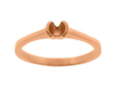 Engaste Semi-cerrado Solitario Parapiedra De 4,20 Mm, Cuerpo Plano, O Ro Rojo 18k 5n, Tamaño 69