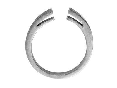 Cuerpo De Anillo Con Tiras De Palmeta, Oro Blanco De 18k Pd 13, Tamaño De Anillo 50 Ref. S66