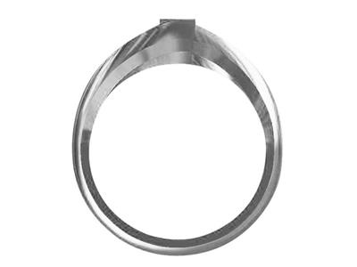 Cuerpo De Anillo Cruzado, Oro Blanco De 18 K Pd 10, Tamaño 5253. Ref.s230