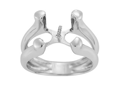 Anillo Para Perlas De 8 a 10 mm, Plata 925 Rodiada. Ref. Bg245 - Imagen Estandar - 2