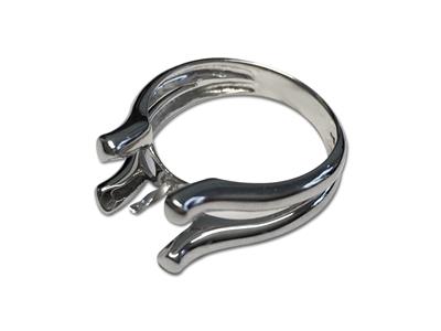 Anillo Para Perlas De 8 a 10 mm, Plata 925 Rodiada. Ref. Bg245 - Imagen Estandar - 3