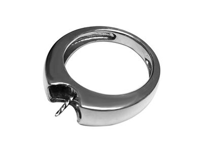 Anillo Para Perlas De 8a 10mm, Plata 925 Rodiada. Ref. Bg230