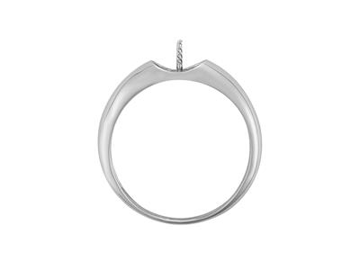Anillo Para Perlas De 7a 9mm, Plata 925 Rodiada. Ref. Bg138, Tamaño 54