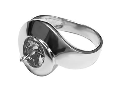 Anillo Para Perlas De 8 A 9 Mm, Plata 925 Rodiada. Ref. Bg159 - Imagen Estandar - 1