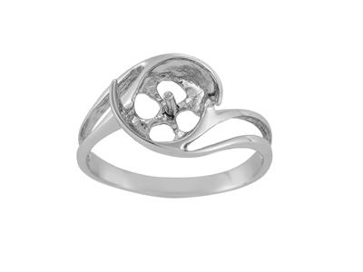 Anillo Para Perlas De 9 A 10 Mm, Plata 925 Rodiada. Ref. Bg117 - Imagen Estandar - 2