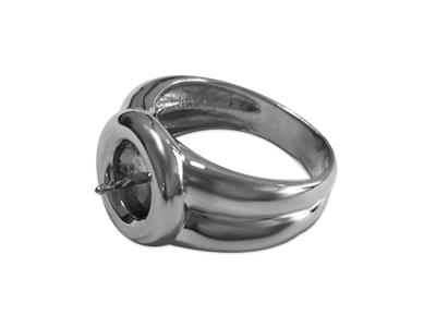 Anillo Para Perlas De 8 A 10 Mm, Plata 925 Rodiada. Ref. Bg100