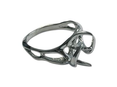 Anillo Para Perlas De 9 a 10 mm, Plata 925 Rodiada. Ref. Bg041 - Imagen Estandar - 2