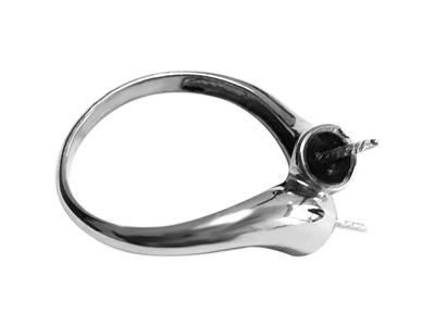 Anillo Para Perlas De 8 A 10 Mm, Plata 925 Rodiada. Ref. Bg34 - Imagen Estandar - 2