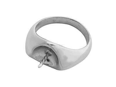 Anillo Para Perlas De 8 a 10 mm, Plata 925 Rodiada. Ref. Bg38 - Imagen Estandar - 3