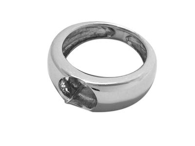 Anillo Para Perla De 10mm, Plata 925 Rodiada. Ref. Bg113