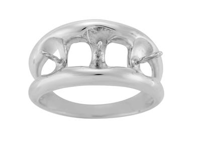 Anillo Para Perla De 10 mm, Plata 925 Rodiada. Ref. Bg215 - Imagen Estandar - 2