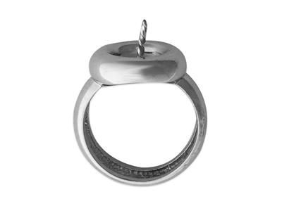 Anillo Para Perlas De 8 A 10 Mm, Plata 925 Rodiada. Ref. Bg95 - Imagen Estandar - 3