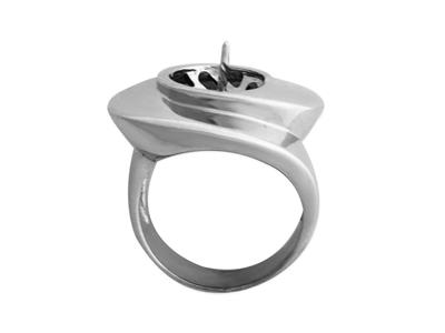 Anillo Para Perlas De 8 A 9 Mm, Plata 925 Rodiada. Ref. Bg163 - Imagen Estandar - 1