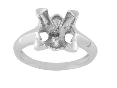 Anillo Para Perla De 10 mm, Plata 925 Rodiada. Ref. Bg154 - Imagen Estandar - 2