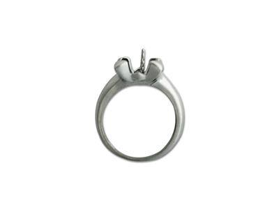 Anillo Para Perla De 10 mm, Plata 925 Rodiada. Ref. Bg154 - Imagen Estandar - 3