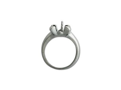 Anillo Para Cuenta De 10 Mm, Plata 925 Rodiada. Número De Artículo Bg154 - Imagen Estandar - 3