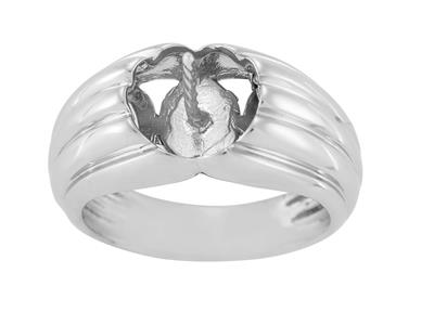 Anillo Para Perlas De 9 a 10 mm, Plata 925 Rodiada. Ref. Bg205 - Imagen Estandar - 2