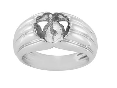 Anillo Para Perlas De 9 A 10 Mm, Plata 925 Rodiada. Ref. Bg205 - Imagen Estandar - 2