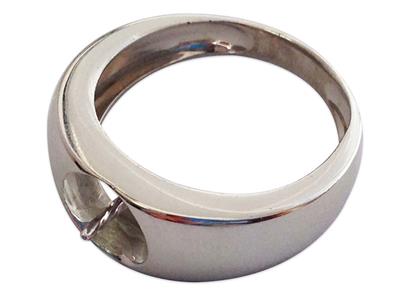 Anillo Para Perlas De 8 A 9 Mm, Plata 925 Rodiada. Ref. Bg114, Tamaño 52