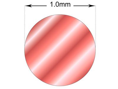 Hilo Redondo De Oro Rosa De 18 Quilates 4n+ Recocido, 1,00 mm - Imagen Estandar - 2