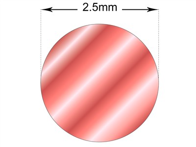 Hilo Redondo Recocido De Oro Rojo5nde 18k, 2,50 mm - Imagen Estandar - 3