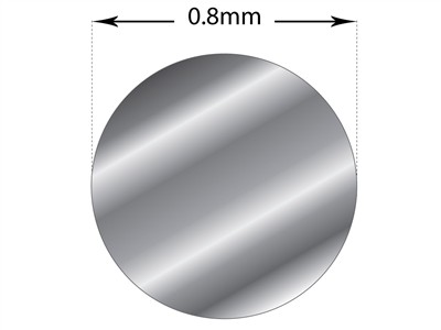 Hilo Redondo De Oro Gris De 18quilates Pd 12 Recocido, 0,80 mm - Imagen Estandar - 2