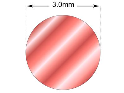 Alambre Redondo Templado De Oro Rosa De 18k, 3,00 mm - Imagen Estandar - 2