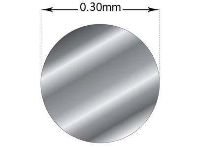 Hilo Redondo De Oro Blanco De 18quilates Bn Recocido, 0,30 mm - Imagen Estandar - 3