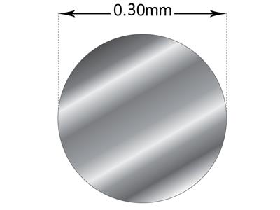 Hilo Redondo De Oro Blanco De 18 Quilates Bn Recocido, 0,30 mm - Imagen Estandar - 3