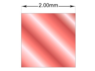 Alambre Cuadrado Oro Rojo 18k 5n Recocido, 2,00 MM - Imagen Estandar - 3