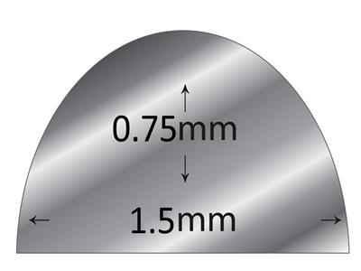 Alambre Semicircular Recocido Bn De Oro Blanco De 18 Quilates, 1,50 X 0,75 MM - Imagen Estandar - 2