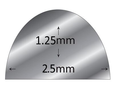Alambre Semicircular Recocido Bn De Oro Blanco De 18 Quilates, 2,50 X 1,25 MM - Imagen Estandar - 2